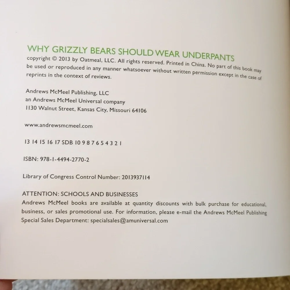 Why Grizzly Bears Should Wear Underpants Book by Matthew Inman from The Oatmeal - Picture 6 of 8